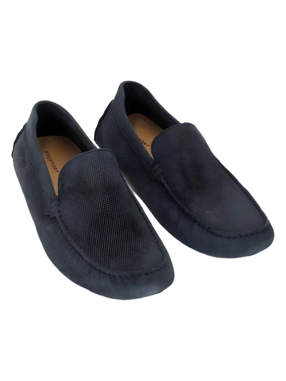 Rockport Rodger Mens Navy Blue Suede Leather Loafer Driver Shoes Size US 10M